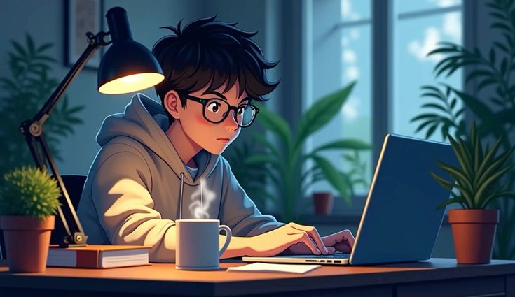 playing laptop